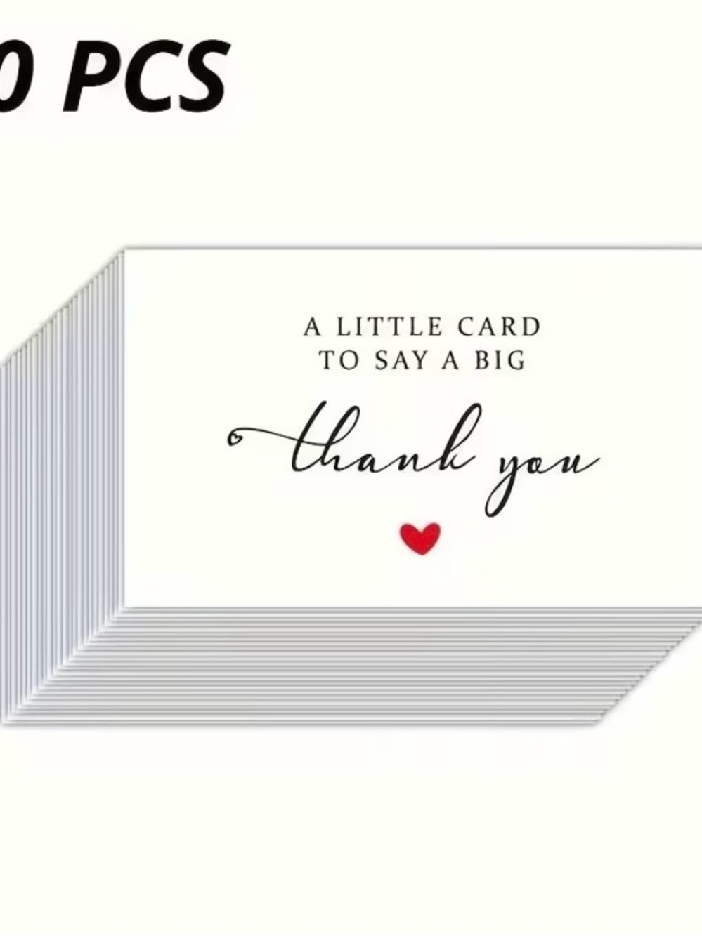 Thank You Note Cards - White with Red Heart ‘A LITTLE CARD TO SAY A BIG THANK’